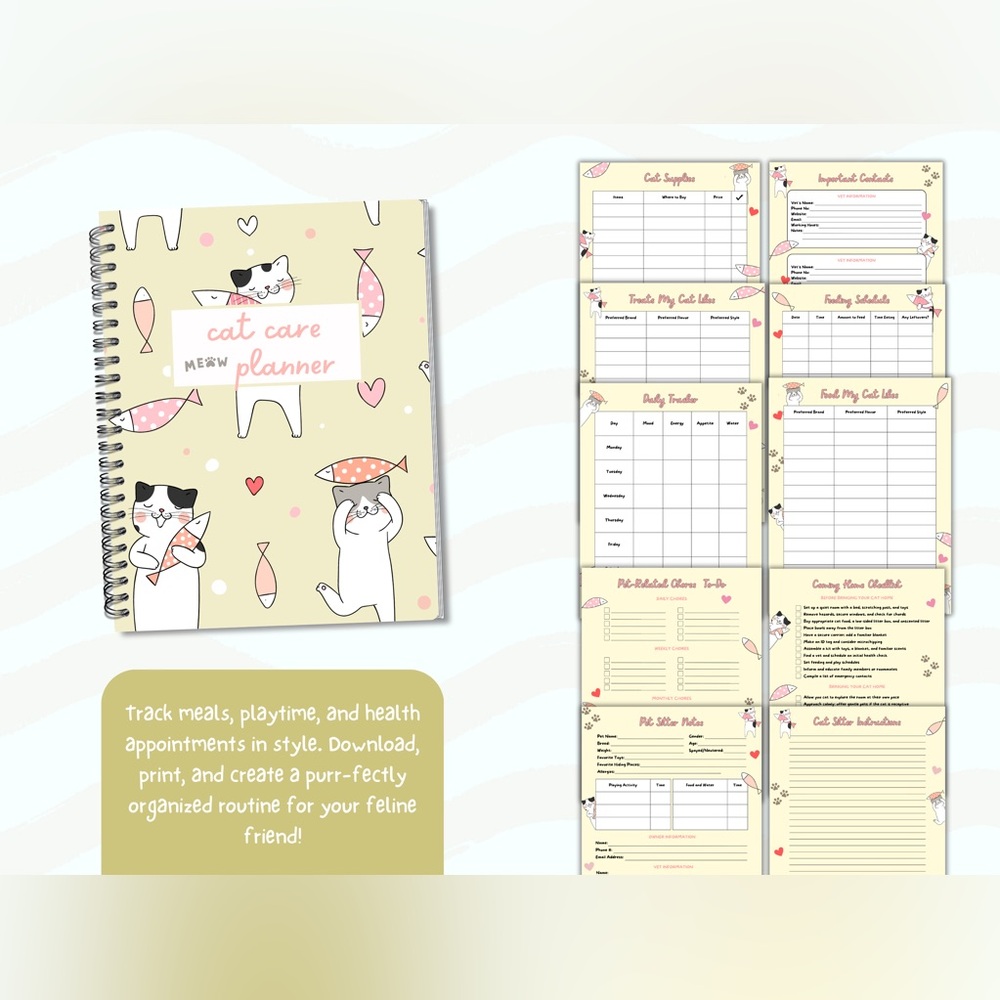 Cute Cat Care Planner